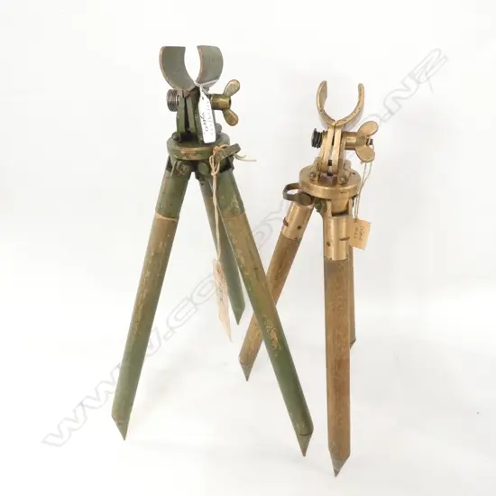 2 X MILITARY SNIPERS TRIPODS, ENGLISH DATED 1942 & NZ DATED 1943