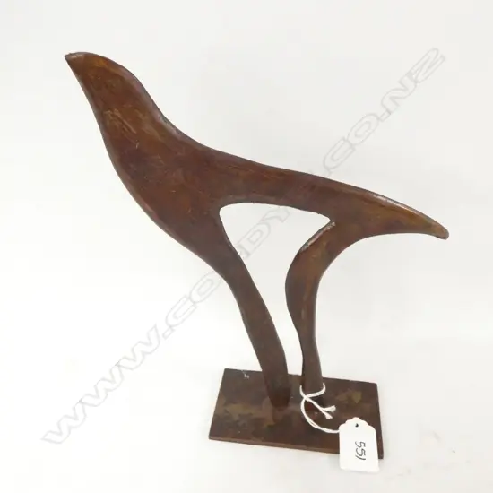 JAMES WRIGHT SIGNED METAL BIRD SCULPTURE H. 250MM