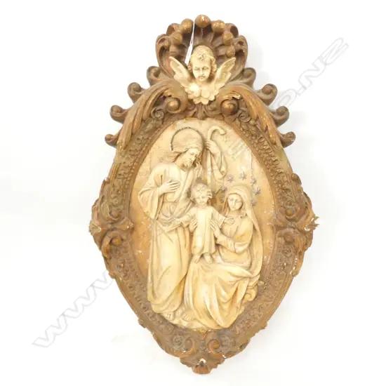 PLASTER HOLY FAMILY PLAQUE H. 750MM