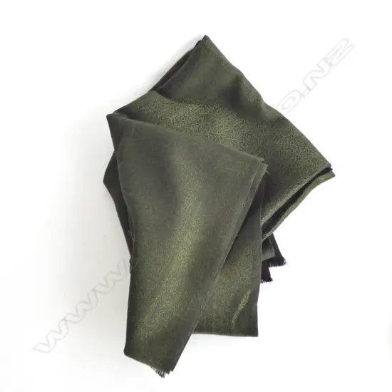 QUALITY KASHMIR SCARF GREEN & BLACK BOTEH MOTIFS