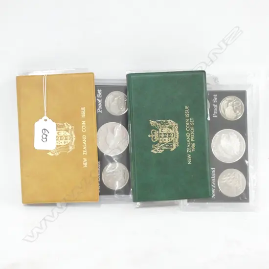 TWO NZ COIN ISSUE PROOF SETS; 1985 & 1986