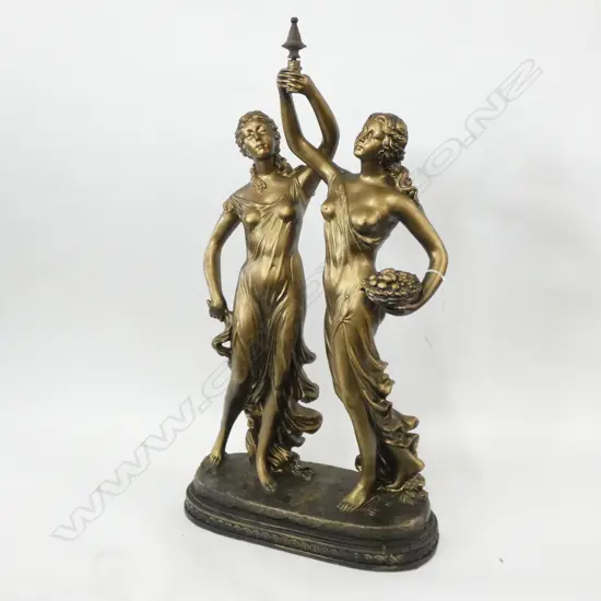 2 MOULDED CLASSICAL FIGURES FINIAL REPLACED H 610 MM
