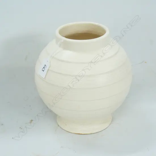 CROWN LYNN HAND POTTED VASE MODERATE CRAZING. H.194MM