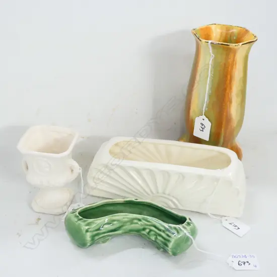 FOUR ASSORTED VASES. TALLEST 205MM