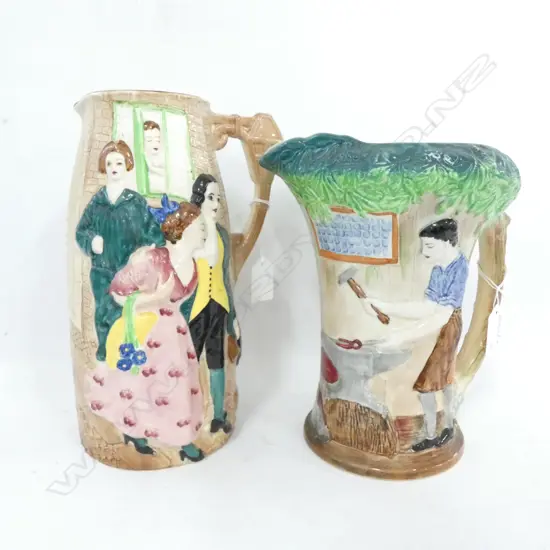 2 BURLEIGH WARE JUGS SALLY + BLACKSMITH H 250 MM