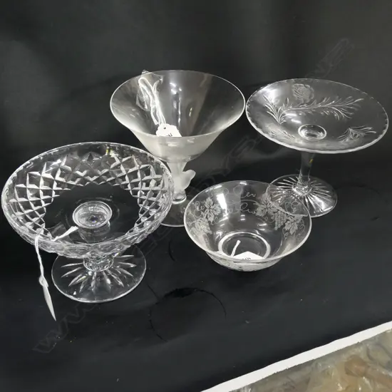 4 GLASS/CRYSTAL ITEMS 