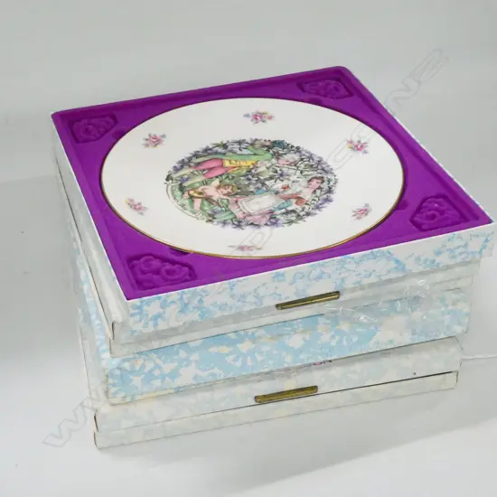 FOUR ROYAL DOULTON VALENTINES DAY PLATES - IN ORIGINAL BOXES. DIA. 210MM