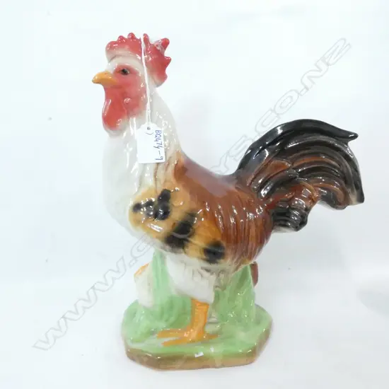 LARGE MAJOLICA STONEWARE ROOSTER H.320mm