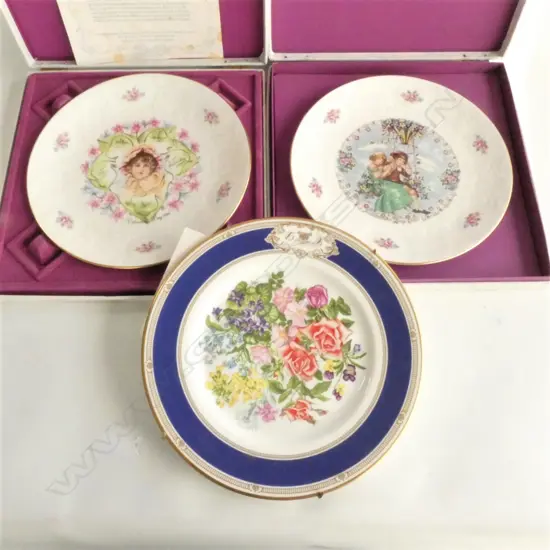 THREE ROYAL DOULTON PLATES; 2 VALENTINES DAY & 1 ROYAL WEDDING