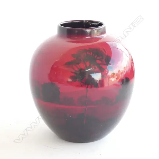 R/DOULTON FLAMBE SQUAT VASE H 140 MM