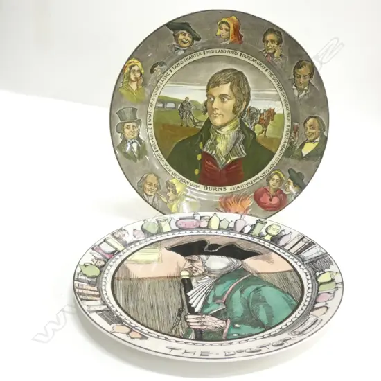 2 ROYAL DOULTON PLATES R BURNS + THE DOCTOR D 270 MM 