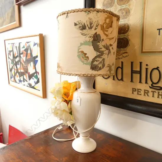 TITIAN POTTERY LAMP WITH FLORAL DECORATION H. 560MM