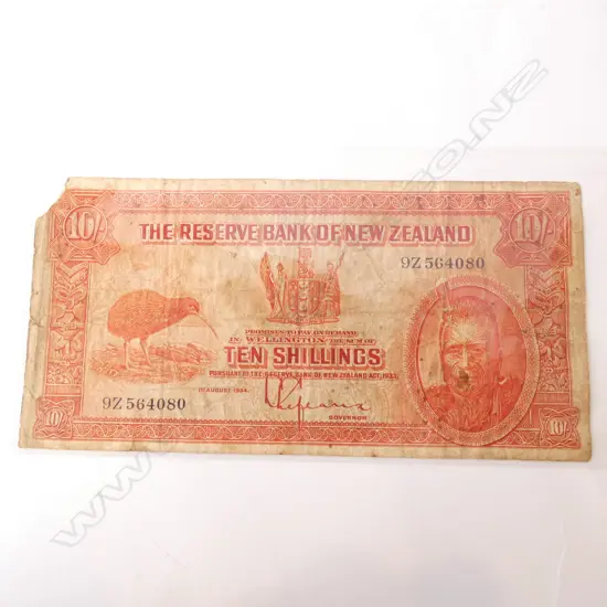 NZ 1934 TEN SHILLING NOTE 