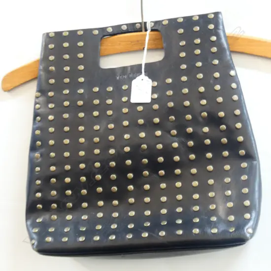 TED BAKER BLACK LEATHER WITH METAL STUDS 310 X 280mm