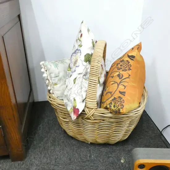 BASKET OF CUSHIONS 