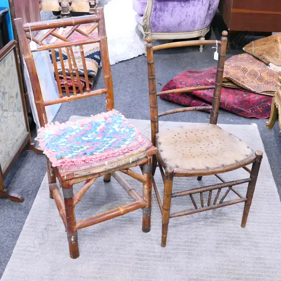 2 EDWARDIAN KITCHEN CHAIRS 