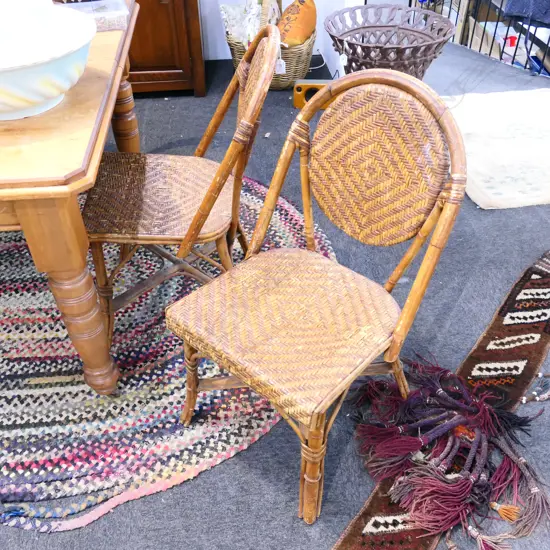 5 CANE DINING CHAIRS 