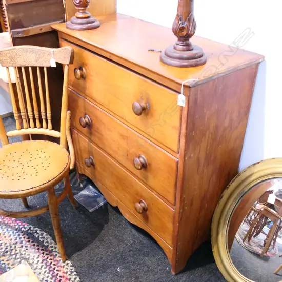 3 DRAWER KAURI CHEST OF DRAWERS 