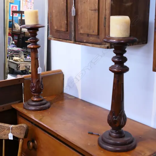 PR WOODEN CANDLESTICKS H. 465MM