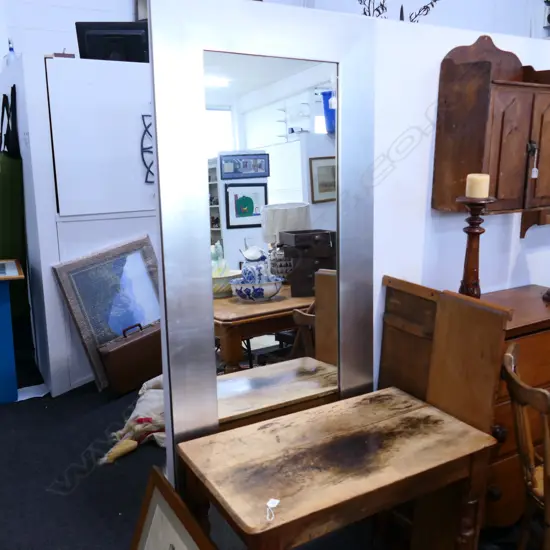 SILVERED FRAME FULL LENGTH MIRROR. H.2000 X W.800mm