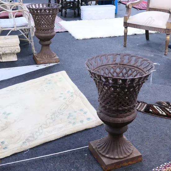 PR CAST IRON CLASSICAL PLANTERS PIERCED AND LATTICED 