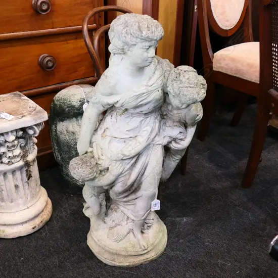 CONCRETE STATUE - MOTHER & CHILDREN