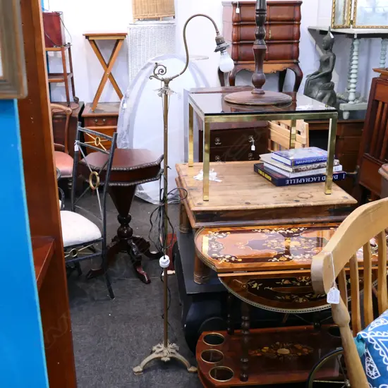 VICTORIAN BRASS STANDARD LAMP 