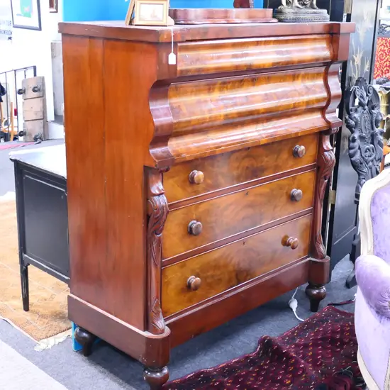 VICTORIAN 5 DRAWER SCOTCH CHEST H. 1450MM W. 1220MM