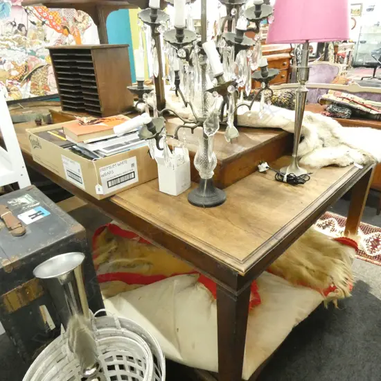 LARGE FRENCH 2 TIER OAK BAKERS TABLE 1270 X 2000MM H. 900MM