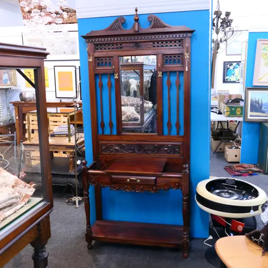 MAHOGANY HALL STAND H. 2200MM