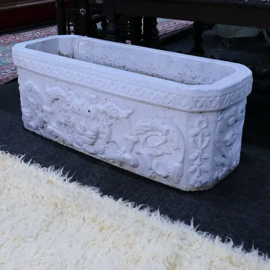 HEAVY CLASSICAL CONCRETE PLANTER LION MASKS ETC 