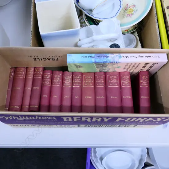 BOX LOT BOOKS; LIVES OF THE SAINTS ETC