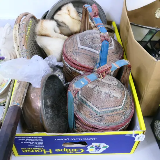 BOX TENNIS RACKETS FURS TINE ETC 