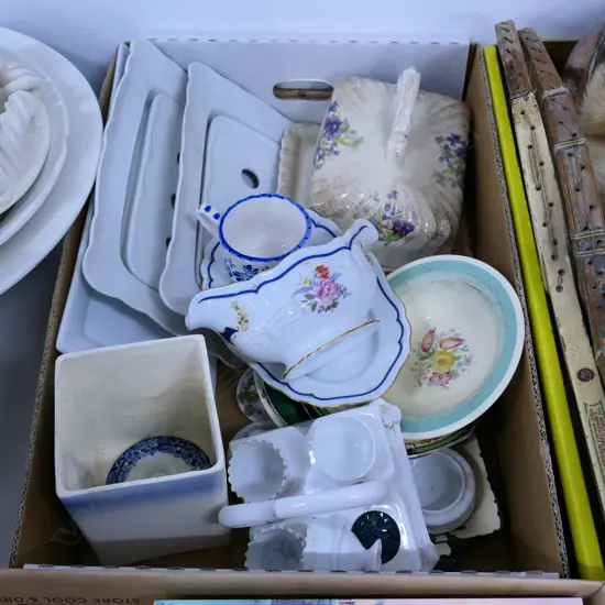 BOX LOT CHINA AND GLASS 