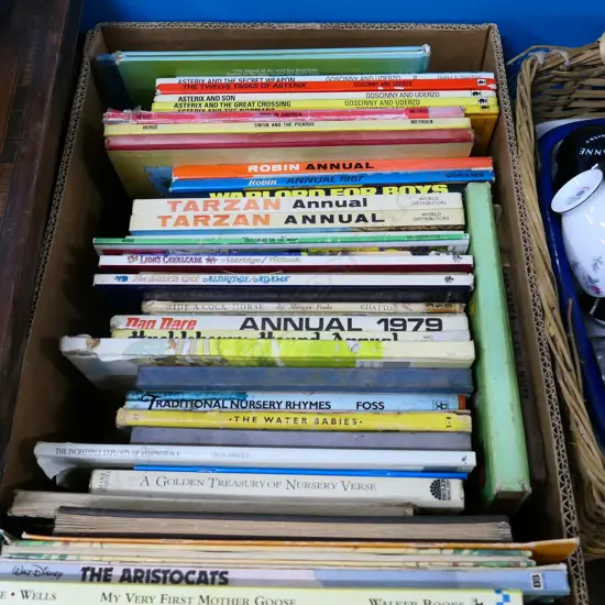 BOX LOT COMICS; TARZAN, ASTERIX ETC