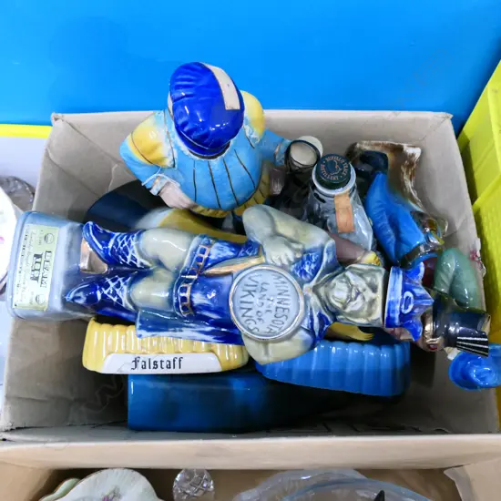BOX LOT ASST. DECANTERS 