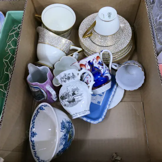 BOX ASST. CHINA INCL. MASONS & ROYAL DOULTON 