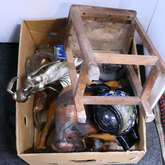 LOT ELEPHANTS/CHINA FIGURES ETC