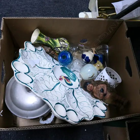 ASST LOT PLATTER /ICE BUCKET/CRYSTAL/VASES ETC