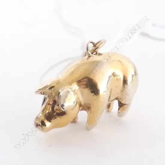 GOLD PLATED PIG CHARM