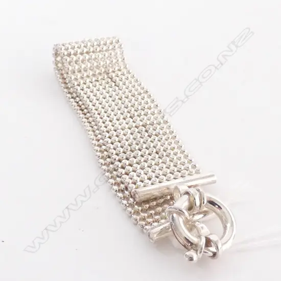 SILVER MESH BEAD BRACELET
