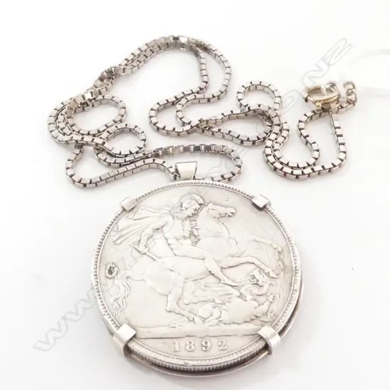 VICTORIAN COIN PENDANT ON CHAIN