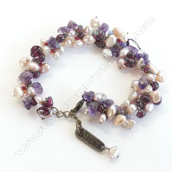 VINTAGE PEARL AND GEMSTONE BRACELET