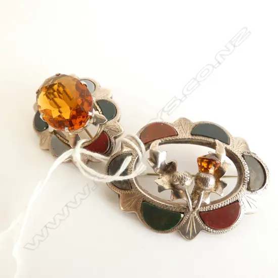 2 SCOTTISH STERLING BROOCHES ONE WITH STONE MISSING 