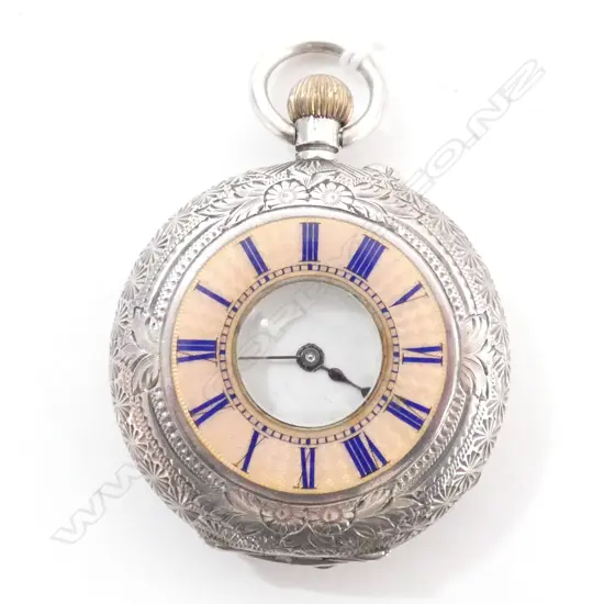 ANTIQUE SILVER AND ENAMEL WATCH (REQUIRES ATTENTION)