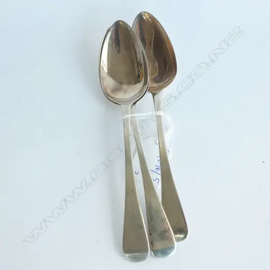 3 STG SILVER DESERT SPOONS, LONDON 1811 96 GRAMS