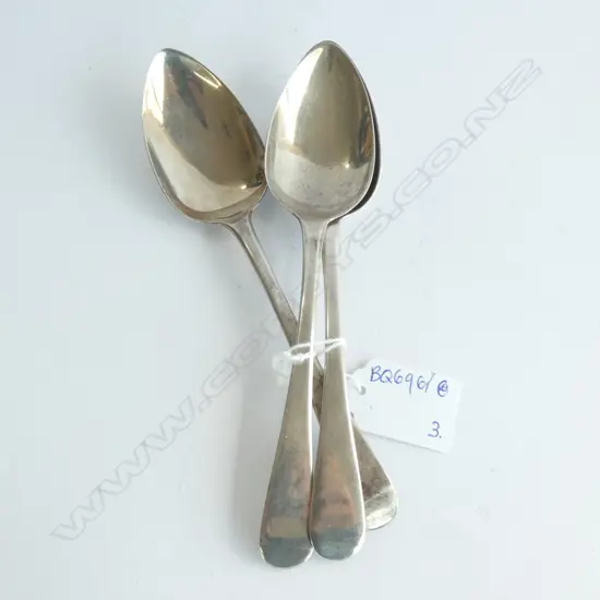 3 STG SILVER DESERT SPOONS, LONDON 1812 99 GRAMS