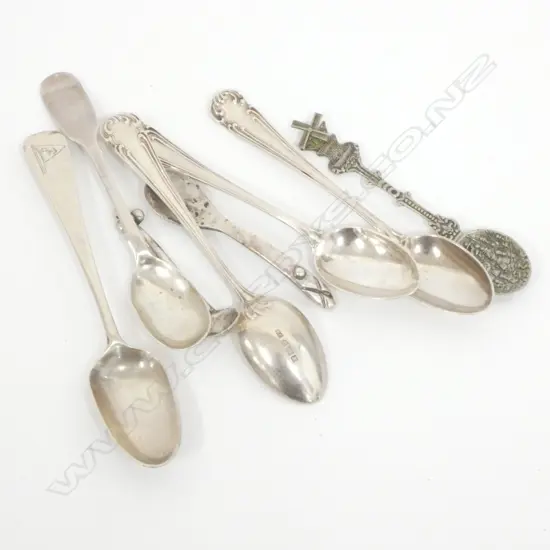8 ASST. STG SILVER TEAPOONS 92 GRAMS