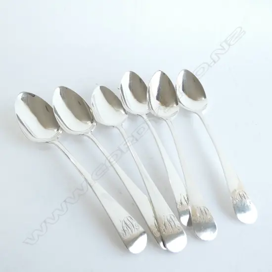 6 SILVER TEASPOONS 88gm