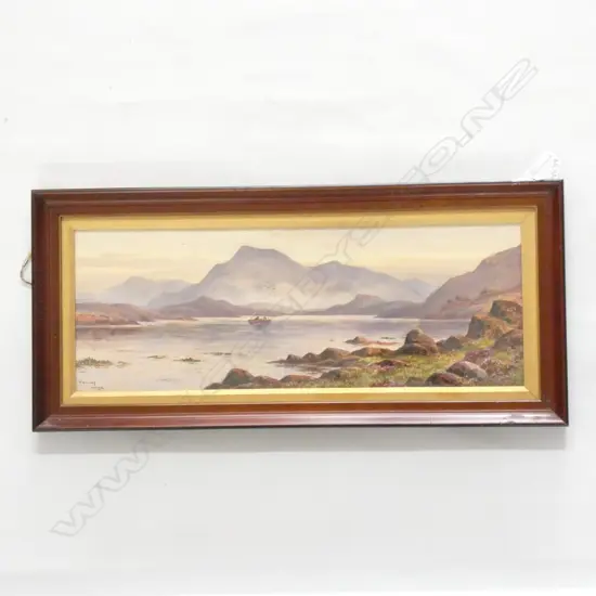DUDLEY WARD SUNSET LANDSCAPE W/C 170 X 475MM